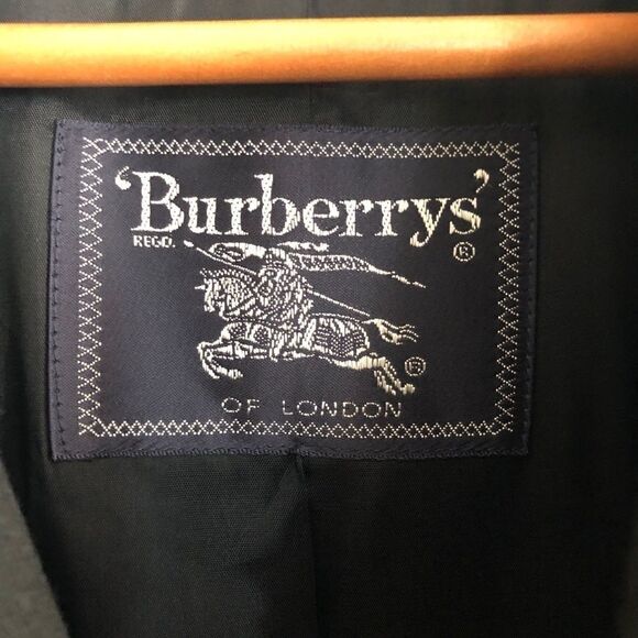 Vintage 80’s Burberry Black Blazer Pants Set 100% Wool - Picture 9 of 10